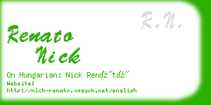 renato nick business card